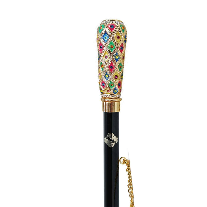 Artisanal Glistening Crystals Handle 24K Gold-Plated Shoehorn
