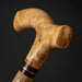 Artistic Walking Cane Classic Design Crafted from Curly Maple, Burl