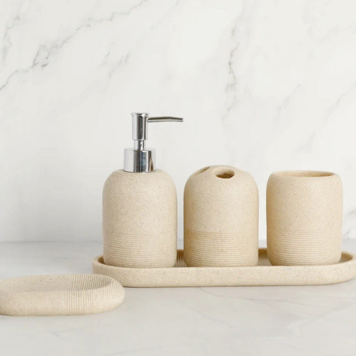 Modern 5-Piece Matte Bathroom Set – Soap Dispenser, Tray & More