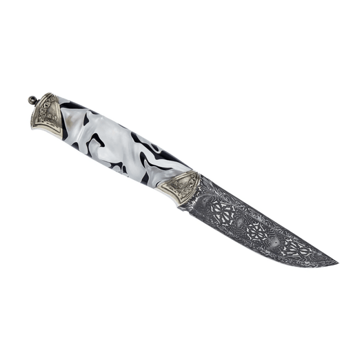 Author's Unique Knife Damascus Steel Modern Handle