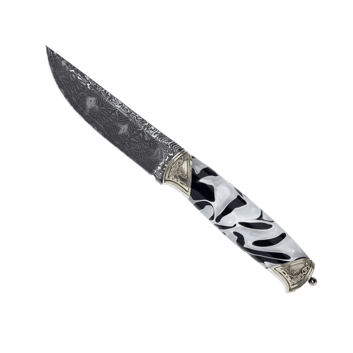 Author's Unique Knife Damascus Steel Modern Handle