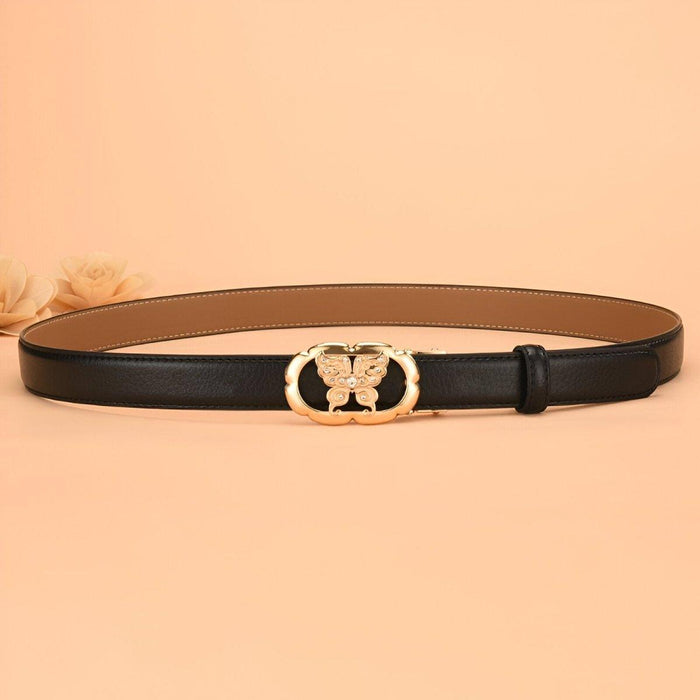 Automatic Leather Belt With Butterfly Buckle, Edvina Model