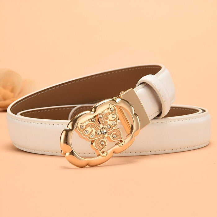 Automatic Leather Belt With Butterfly Buckle, Edvina Model