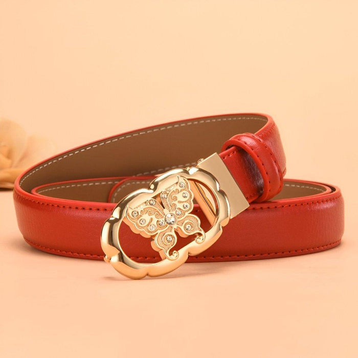 Automatic Leather Belt With Butterfly Buckle, Edvina Model