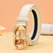 Automatic Leather Belt With Golden Omega Buckle, Sandra Model