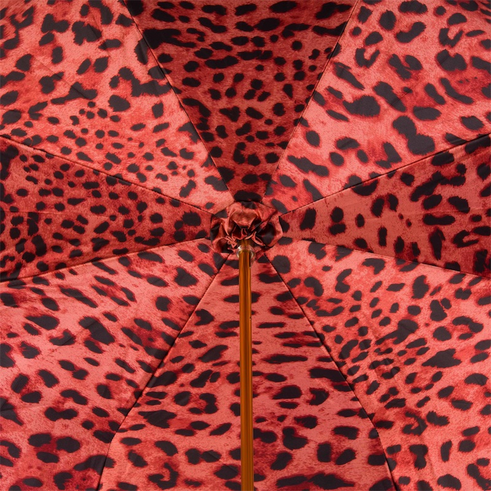 sophisticated red leopard floral double cloth umbrella