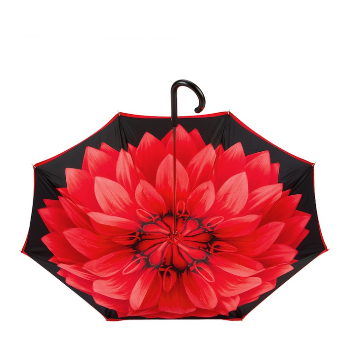 Exclusive Ladybug Handle Double Cloth Red Flowered Interior Umbrella