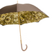 Luxury Khaki Umbrella with Flowered Canpy and Glitter Handle - Artynov | Unique Handmade Accessories