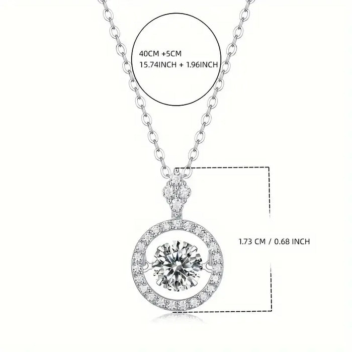 Adjustable 925 Sterling Silver Moissanite Pendant Necklace – Perfect for Women