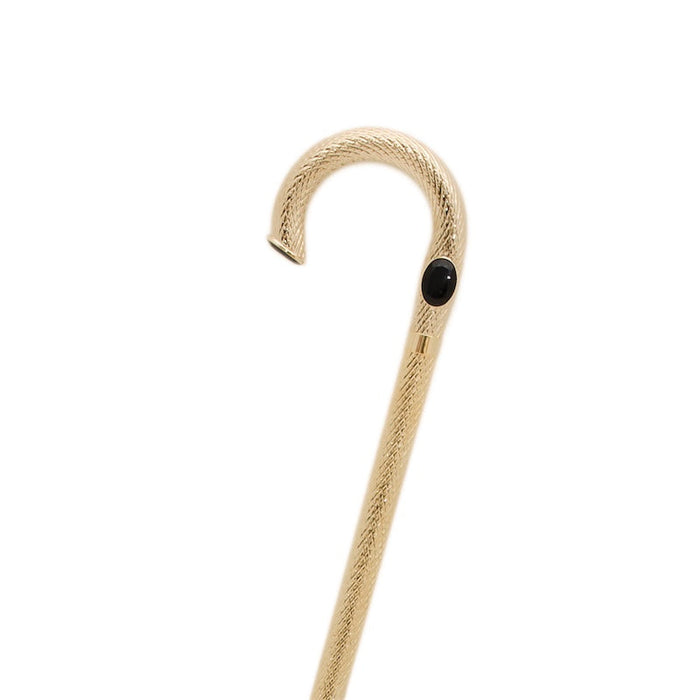 Precious Elegant Brass Walking Stick Classic with Black Stone