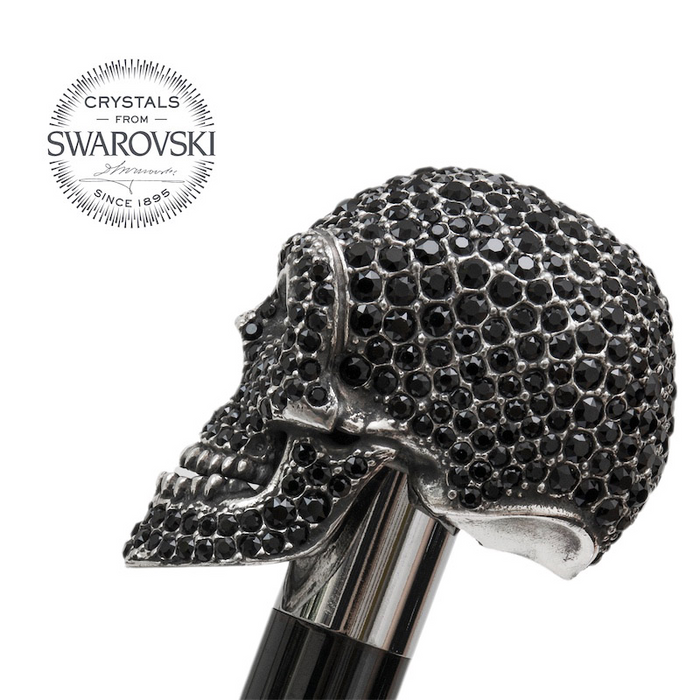 Swarovski crystal handle walking cane