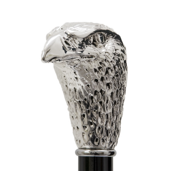 statement khaki umbrella with silver eagle handle