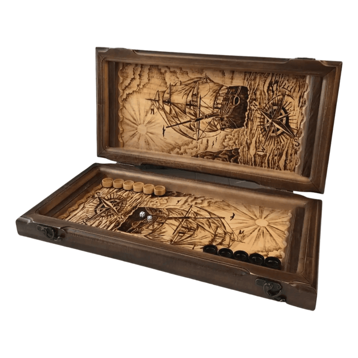 Backgammon Decorated With Hand Carving, 52×26×8 cm