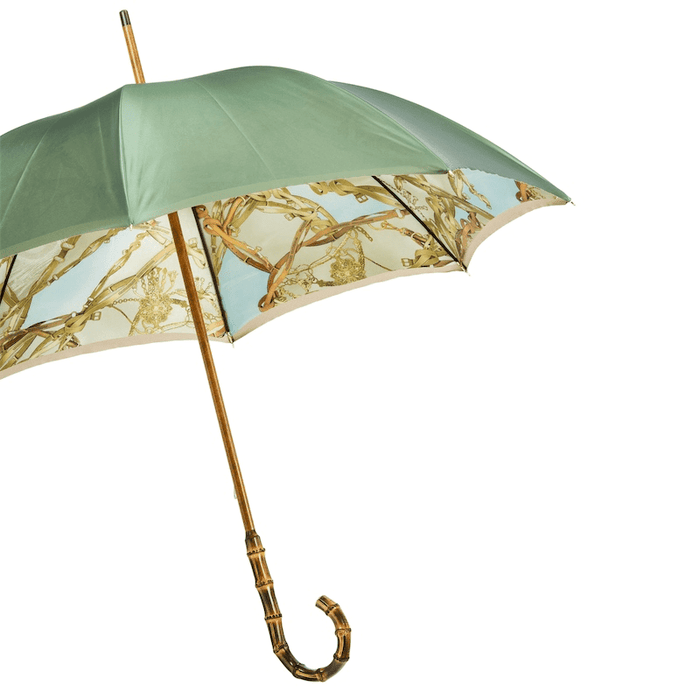 Bamboo Handle Olive Green Bridles Umbrella