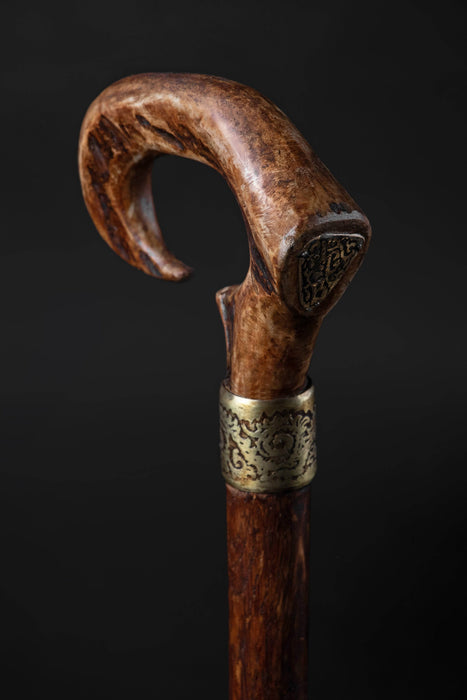 Red tree wood eagle cane