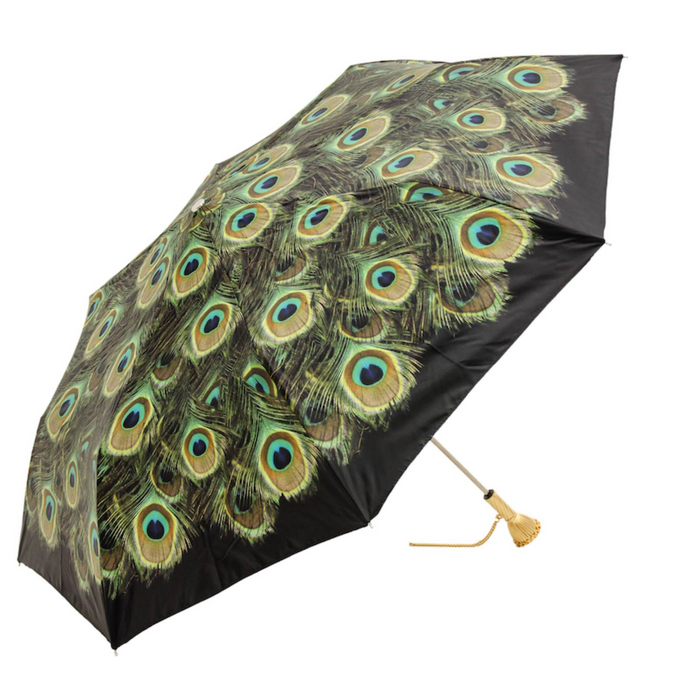 Peacock Black Golden Brass Fashionable Umbrella