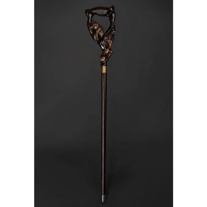 Bear and Gazelle Fashionable Wooden Walking Cane