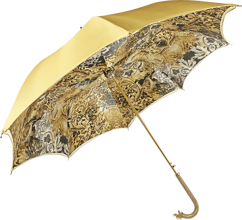 Beautiful Double Canopy Luxurious Golden Umbrella