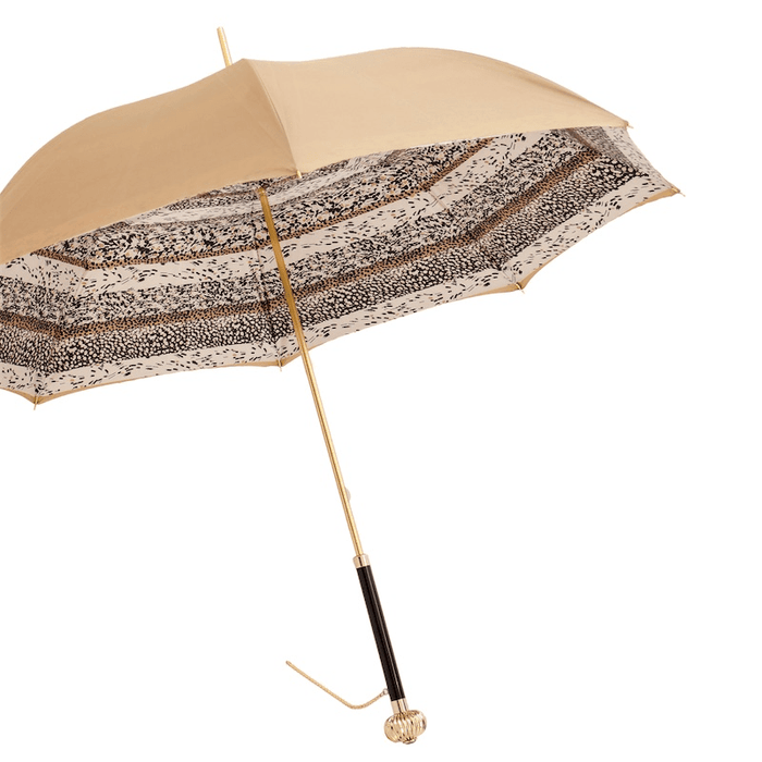 Beige Classic Jeweled Double Cloth Umbrella Exclusive