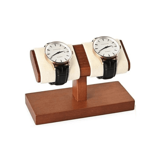 Beige Wood Watch Holder with 2 Slots - Thanatos