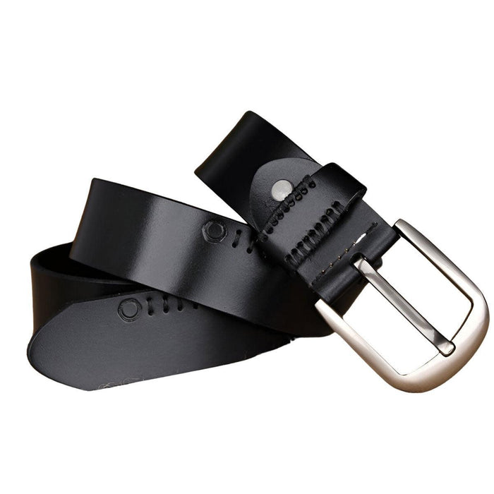 Belt With Visible Stitching In Leather, For Men, Emilio Model