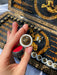 Black Acrylic Stone Backgammon Customized With Large Gold Lion