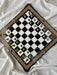 Black Acrylic Stone Chess And Checkers Set, Gifted Game Board