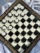 Black Acrylic Stone Chess And Checkers Set, Gifted Game Board