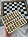 Black Acrylic Stone Chess And Checkers Set, Gifted Game Board