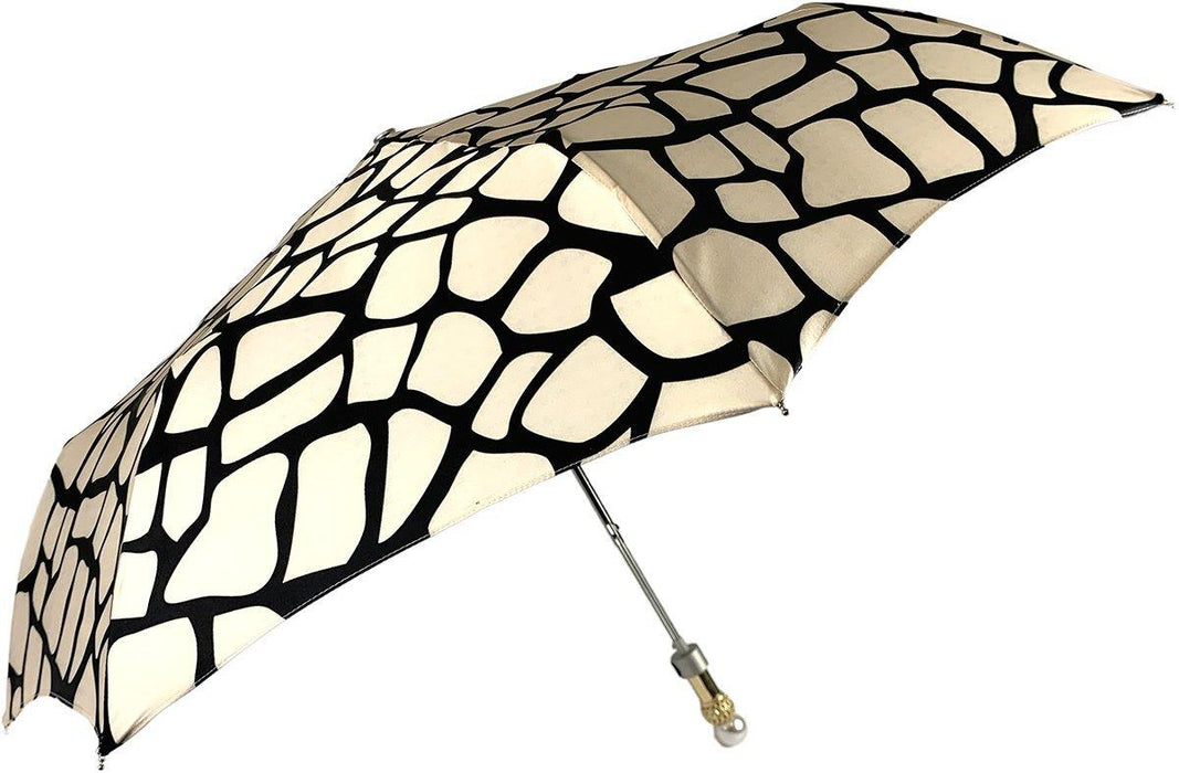 Black and Cream Canopy Folding Umbrella for Women