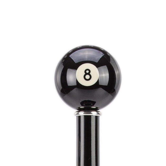 Black Billiard Pool 8 Ball Walking Cane, Knob Style Handle