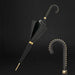 Black Bridles Leather Handle Double Cloth Umbrella