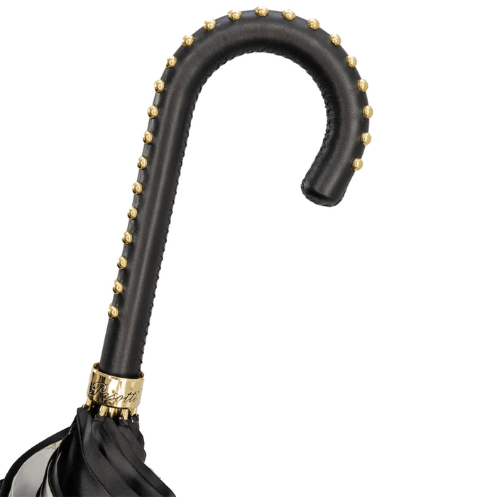 Black Bridles Leather Handle Double Cloth Umbrella