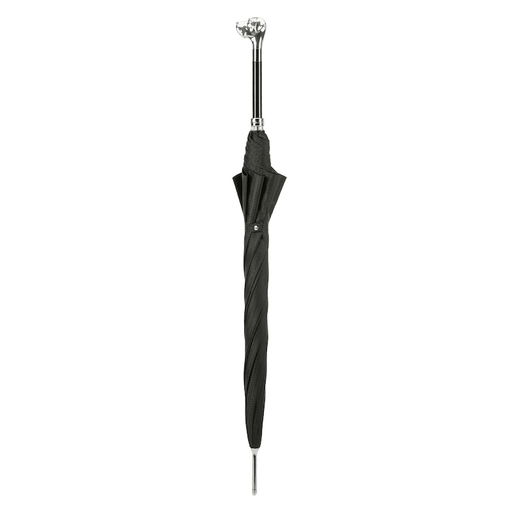 Black Classic Umbrella with Silver Labrador Dog Handle