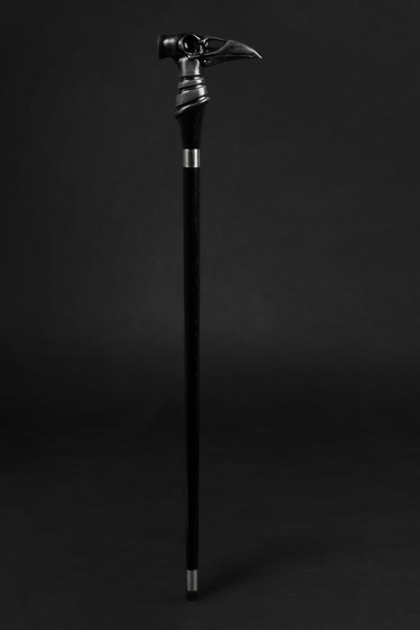 Black Crow Skull Walking Cane, Goth Style Stick