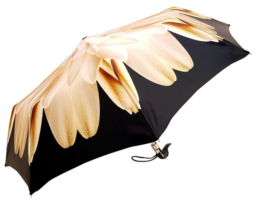 Black Duck Handle Lotus Women's Folding Umbrella