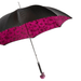 Black Fuchsia Roses Skull Luxury Umbrella Double Cloth