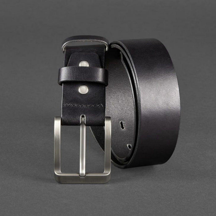 Black Handmade High Quality Men's Leather Belt for Jeans