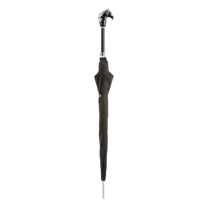 Black Horse Umbrella with Enameled Brass Handle