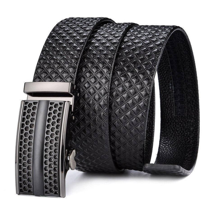 Black Leather Suit Belt For Men, Shertur Model