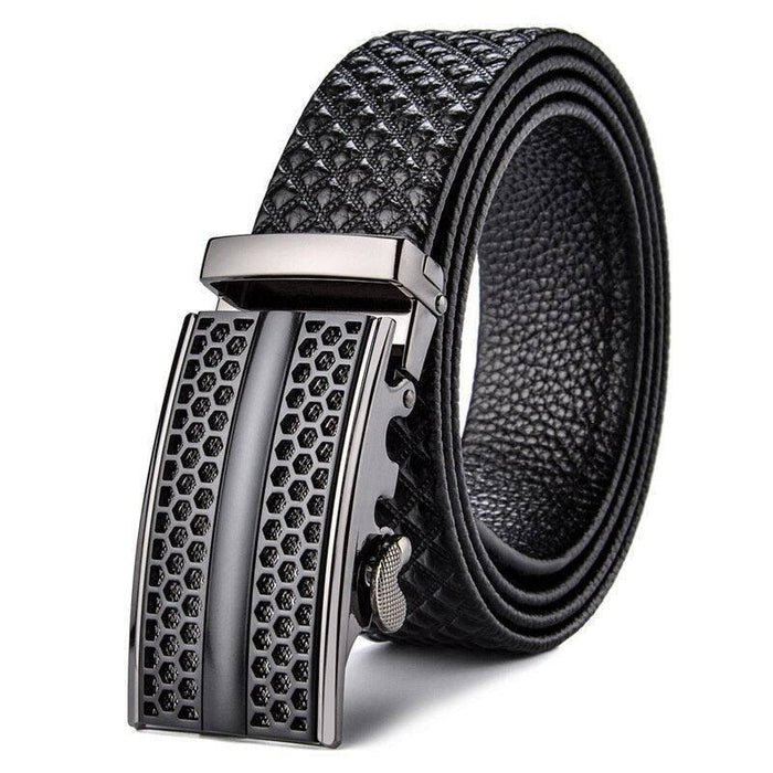 Black Leather Suit Belt For Men, Shertur Model