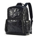 Black Men's Vegetable Leather Commuter Backpack