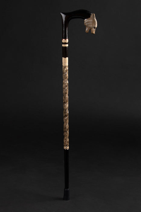 Black Panther Wooden Walking Stick Cane Hand Carved