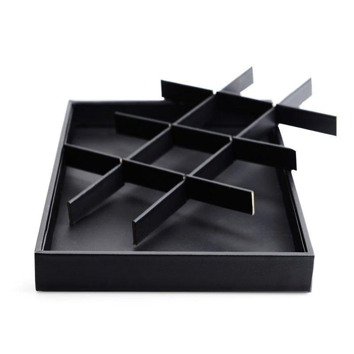 Black PU Leather Jewelry Display Tray Organizer