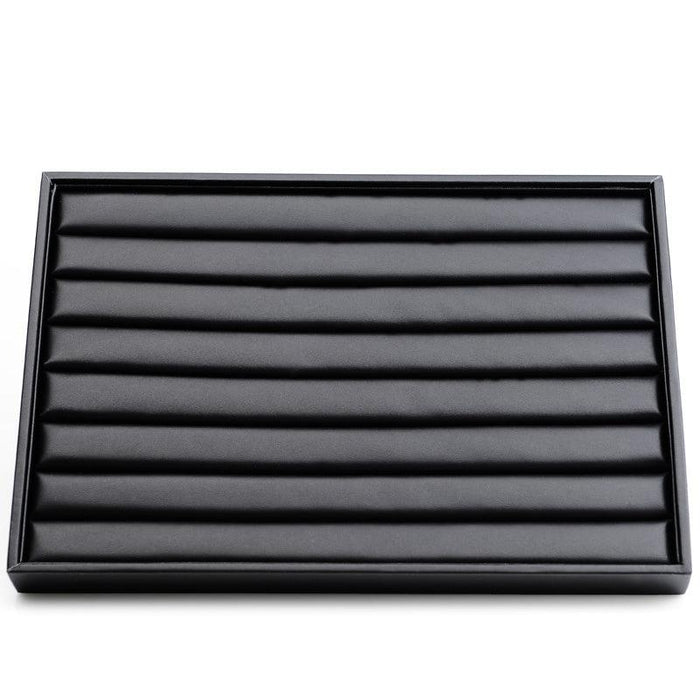 Black PU Leather Jewelry Display Tray Organizer