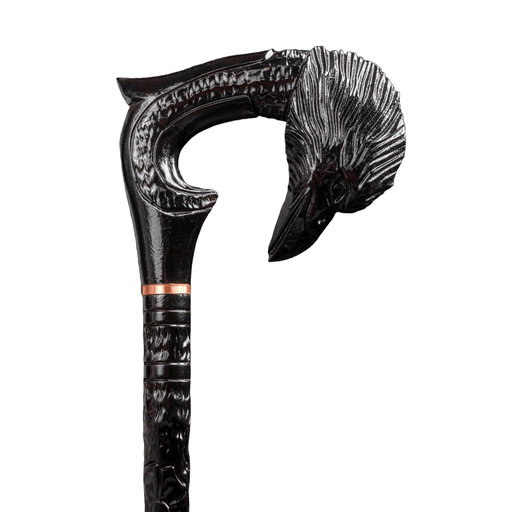 Black raven walking cane