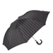 Black Striped Folding Umbrella with Studs Leather Handle