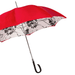 Black Sunflowers Interior Modern Red Umbrella with Black Geometric Handle