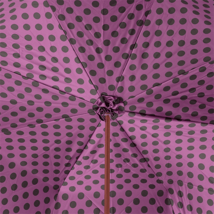 Black Umbrella With Purple Dots Patern Interior