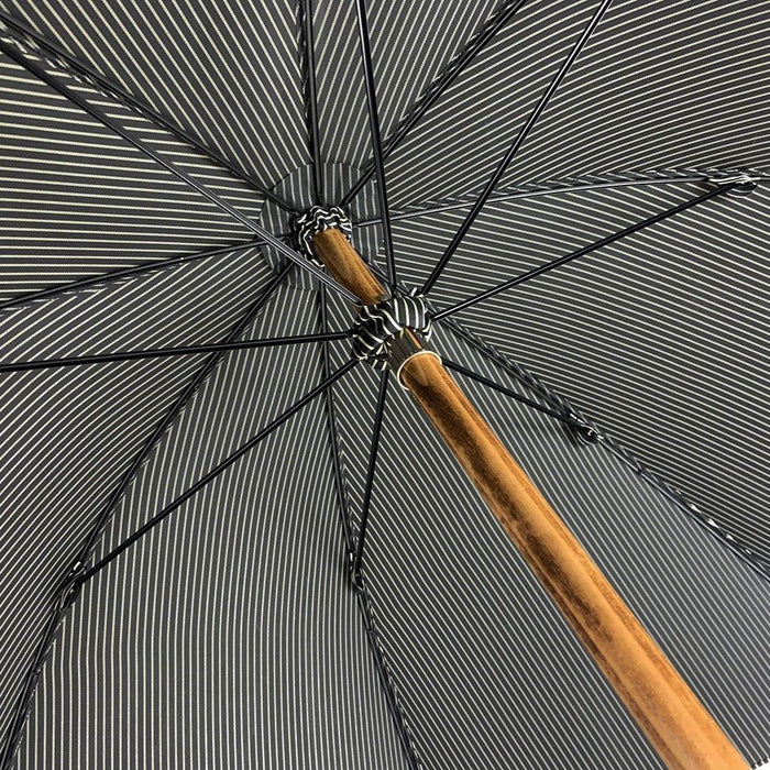 Black&White umbrella with Malacca Wood hand-curved - Artynov | Unique Handmade Accessories